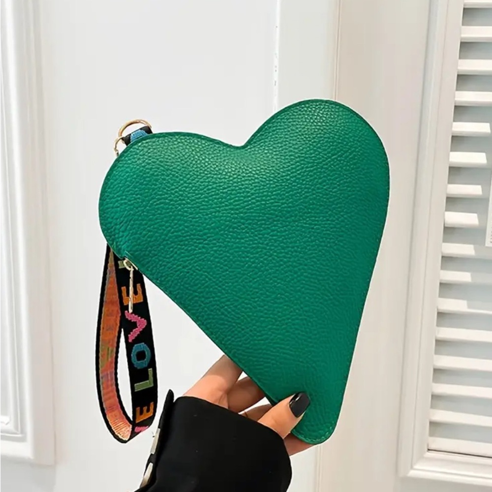 Heart-Shaped Clutches with Zipper Closure-One
